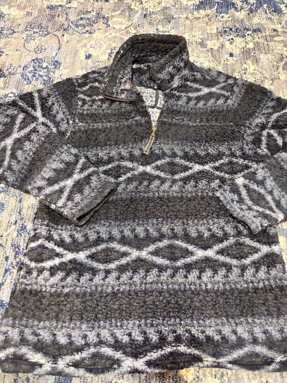 Alpine Sherpa 1/4 Zip Pullover Size L Aztec Fleece